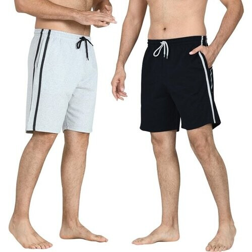 Tweedekans Comfort Essentials - Korte Broek Heren - Shorts Heren - 2pack - Zwart/Grijs - M Tweedehands