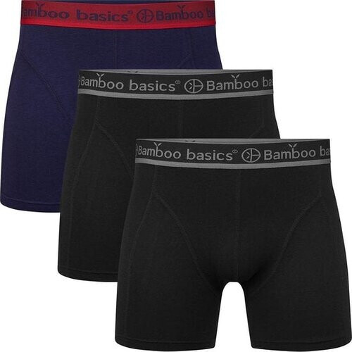 Tweedekans Comfortabel & Zijdezacht Bamboo Basics Rico - Bamboe Boxershorts Heren (Multipack 3 stuks) - Onderbroek - Ondergoed - Navy & Zwart - XL Tweedehands