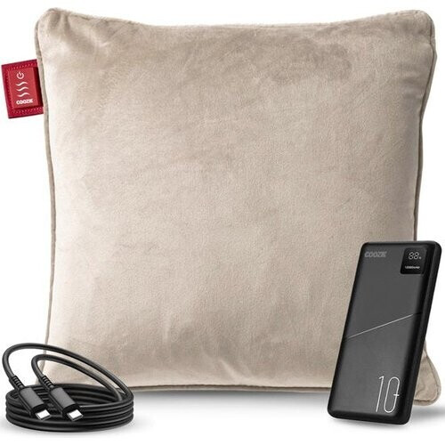 Tweedekans Coozie Warmtekussen Beige Velvet - Elektrisch Oplaadbaar - Draadloos Warmte Kussen - 45 x 45 cm Tweedehands