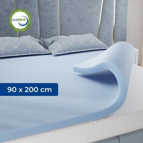 Tweedekans CozySense® Basic Topper 90x200 - Topmatras - Topdekmatras - Gel Traagschuim Opencell Structuur - CertiPUR® - Medium Hardheid - 6 cm Tweedehands