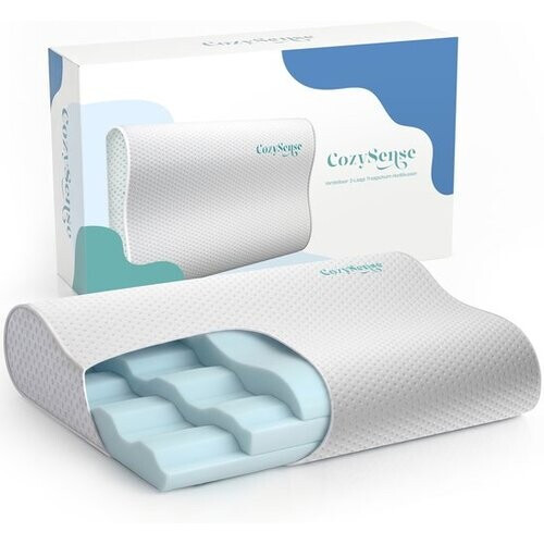Tweedekans CozySense® Ergonomisch Hoofdkussen - Verstelbaar Memory Foam Pillow - Traagschuim Slaapkussen - Zij- Rug & Buikslaper - 3-Lagensysteem - Orthopedisch - Bamboe Hoes Tweedehands