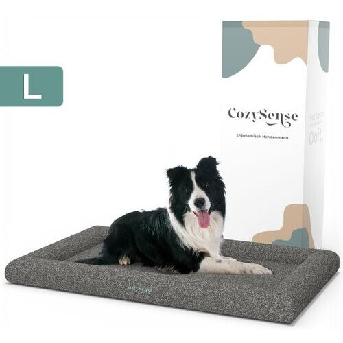Tweedekans CozySense® Orthopedische Hondenmand - 90 x 54 cm - Maat L - Bouclé Stof - Waterdicht Hondenbed met Wasbare Hoes - Geschikt Als Benchkussen - Grijs Tweedehands
