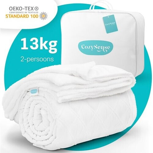 Tweedekans CozySense® Verzwaringsdeken 13kg - 200x200cm - Zwaartedeken met Wasbare Hoes - Weighted Blanket met GLASS-Flow® Drukverdeling - Wit Tweedehands