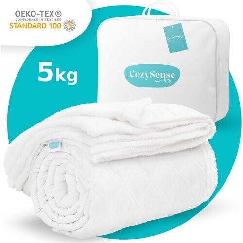 Tweedekans CozySense® Verzwaringsdeken 5 kg - Weighted Blanket - Zwaartedeken met GLASS-Flow® Drukverdeling - Inclusief Wasbare Hoes - 140x200 cm - Wit Tweedehands