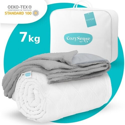 Tweedekans CozySense® Verzwaringsdeken 7 kg - Weighted Blanket - Zwaartedeken met GLASS-Flow® Drukverdeling - Inclusief Wasbare Hoes - 140x200 cm - Grijs Tweedehands