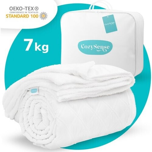 Tweedekans CozySense® Verzwaringsdeken 7 kg - Weighted Blanket - Zwaartedeken met GLASS-Flow® Drukverdeling - Inclusief Wasbare Hoes - 140x200 cm - Wit Tweedehands