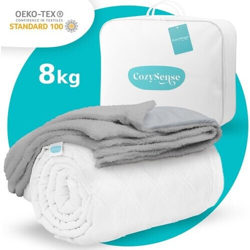 Tweedekans CozySense® Verzwaringsdeken 8 kg - Weighted Blanket - Zwaartedeken met GLASS-Flow® Drukverdeling - Inclusief Wasbare Hoes - 140x200 cm - Grijs Tweedehands
