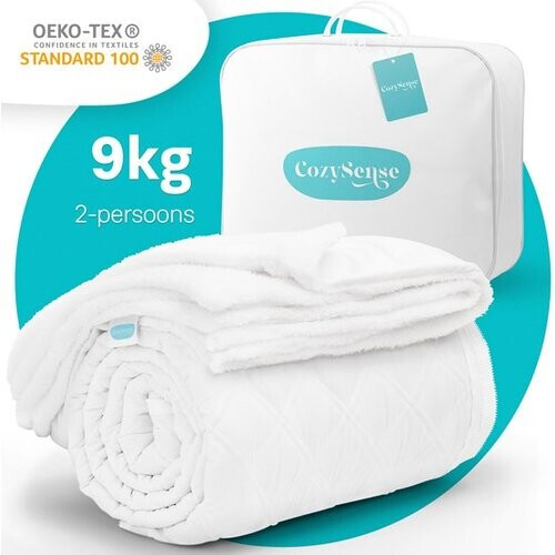 Tweedekans CozySense® Verzwaringsdeken 9 kg - 2-persoons - Weighted Blanket - Zwaartedeken met GLASS-Flow® Drukverdeling - Inclusief Wasbare Hoes - 200x200 cm - Wit Tweedehands