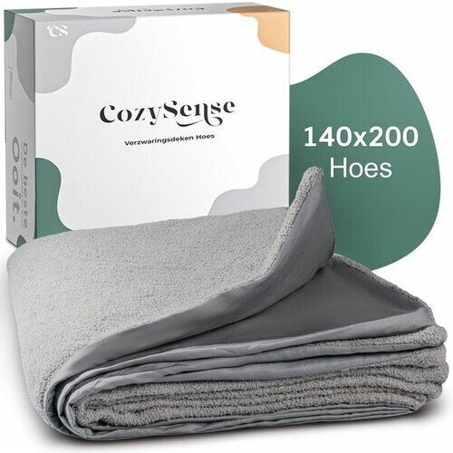 Tweedekans CozySense® Verzwaringsdeken Hoes 140x200 - Dubbelzijdig Materiaal - Voor Elk Seizoen - 360° Rits Technologie - Hypoallergeen & OEKO-TEX® - Grijs Tweedehands