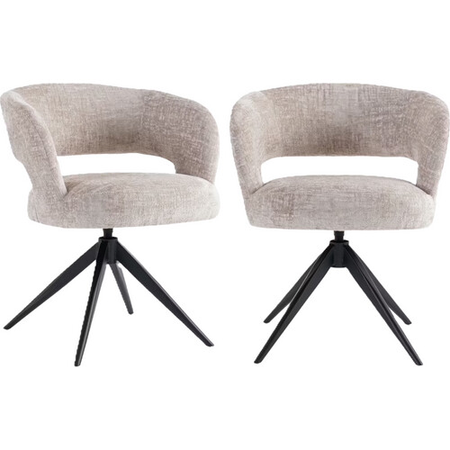 Tweedekans Criks Design Coco Eetkamerstoel - beige - 62x61x77 cm - 2 stuks Tweedehands