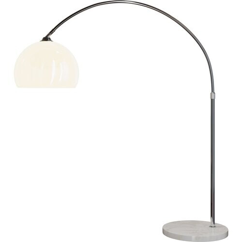 Tweedekans DBA - Booglamp - Met Marmeren Voet - Verstelbaar - 140-220 cm - Zilver - Opaalwit Tweedehands