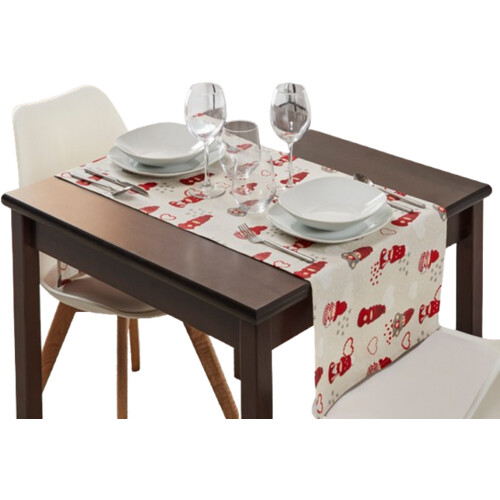 Tweedekans Dekor Kerst Tafelkleed Kerstgnome Print – 45 x 140 cm – kerstprint Tweedehands