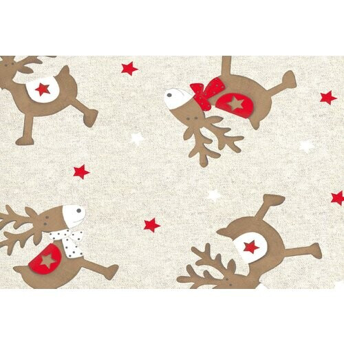 Tweedekans Dekor Kerst Tafelkleed Rendier Patroon – 45 x 140 cm – kerstprint Tweedehands