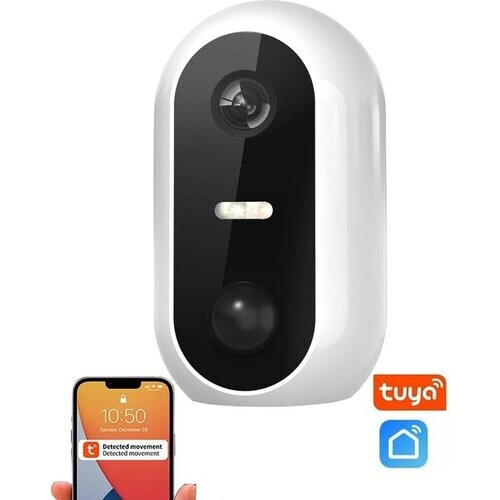 Tweedekans Denver Beveiligingscamera Draadloos Buiten - Camera met Nachtzicht - Tuya App - WiFi - Full HD - 1080P - Bewegingsdetectie - Makkelijk te installeren - IOB209 - Wit Tweedehands