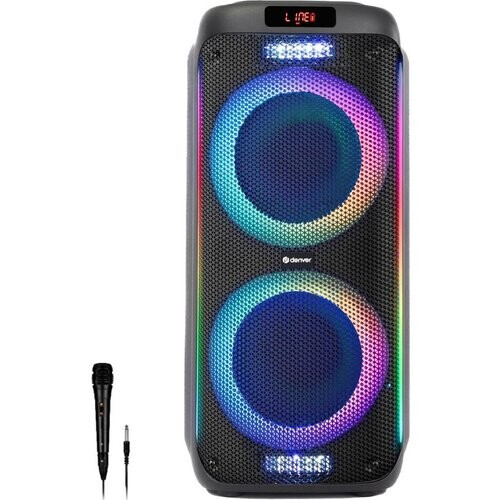 Tweedekans Denver Bluetooth Speaker Party Box - Discolichten - Partybox - Incl. Microfoon - Micro SD / USB / AUX - TSP456 Tweedehands