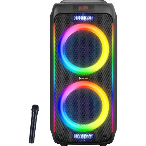 Tweedekans Denver Bluetooth Speaker Party box - Discolichten - Partybox - Incl. Draadloze Microfoon & Afstandsbediening - BPS458 Tweedehands