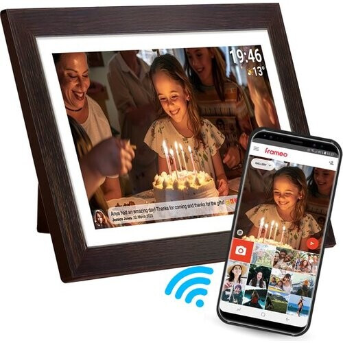 Tweedekans Denver Digitale Fotolijst 15.6 Inch - Hout - XL - Full HD - Frameo App - Fotokader - WiFi - 16GB - IPS Touchscreen - PFF1543DW Tweedehands