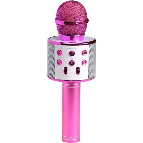 Tweedekans Denver Karaoke Microfoon Bluetooth - Draadloos - Karaoke Set - Ingebouwde Speaker - AUX - MicroSD - KMS20 - Roze Tweedehands