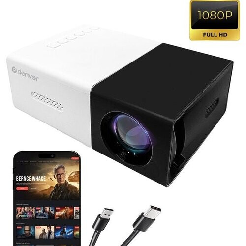 Tweedekans Denver Mini Beamer Full HD - Streamen vanaf je telefoon (USB-C) - Mini Projector - Incl. Afstandsbediening - HDMI/AUX/USB-C - PR800 Tweedehands