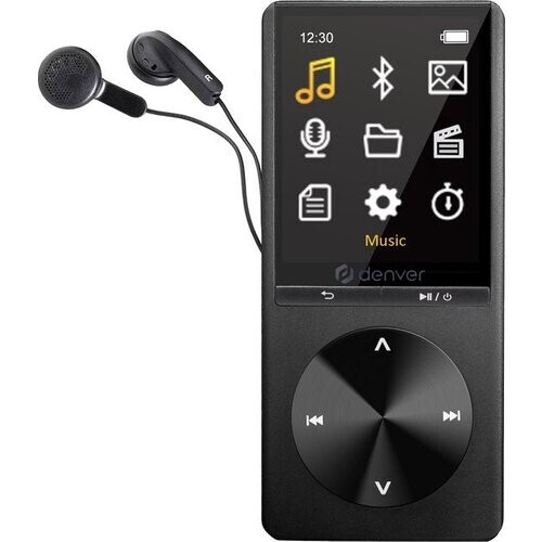Tweedekans Denver MP3 / MP4 Speler - Bluetooth - USB - Shuffle - SD Kaart Slot tot 128GB - Incl. Oordopjes - Voice recorder - Dicatafoon - MP1820 - Zwart Tweedehands