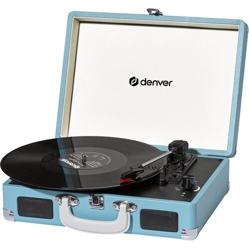 Tweedekans Denver Platenspeler - Ingebouwde Speakers - Incl. PC Software - Auto-stop - Retro - VPL120 - Blauw Tweedehands