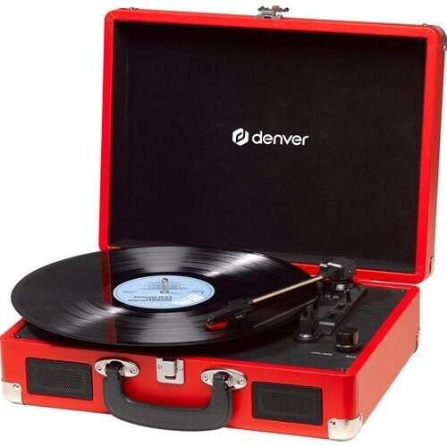 Tweedekans Denver Platenspeler - Ingebouwde Speakers - Incl. PC Software - Auto-stop - Retro - VPL120 - Rood Tweedehands