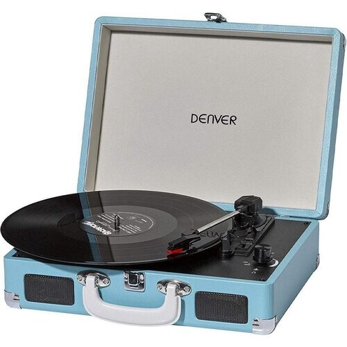 Tweedekans Denver Platenspeler - Ingebouwde Speakers - Incl. PC Software - Auto-stop - Retro - VPL120 - Blauw Tweedehands