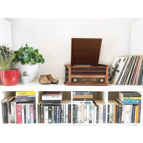 Tweedekans Denver Retro Platenspeler - Ingebouwde Speakers en Versterker - Radio CD Speler - MCR50 -Hout Tweedehands