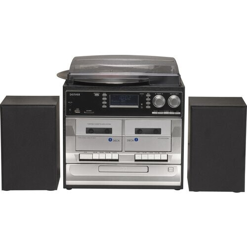 Tweedekans Denver Retro Platenspeler met Speakers - DAB Radio CD Speler - Dubbele Cassette - FM Radio - Hout - MRD166 Tweedehands