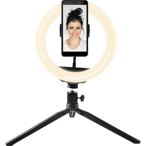 Tweedekans Denver RLS801 Ring Light met Statief - 8 inch Tiktok Lamp met Telefoonhouder - Ringlamp 19cm Hoog Tweedehands