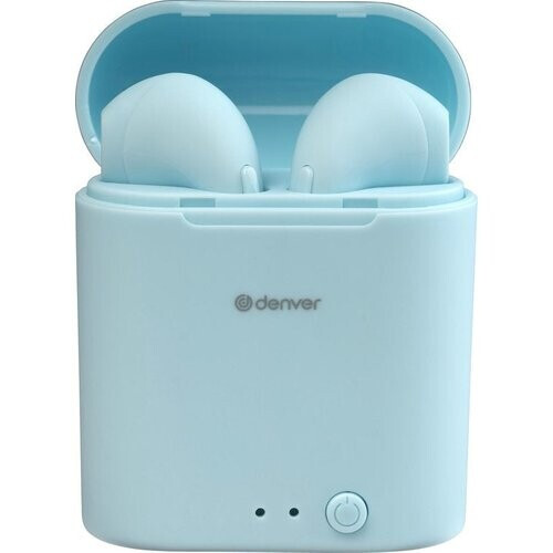 Tweedekans Denver TWE-46 - Earbuds - Wireless - Draadloos Oordopjes - Bluetooth - met oplaad case - handsfree - sporten - headset - In-ear - Bluetooth 5.0 - Licht blauw Tweedehands