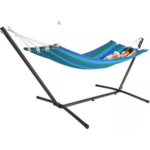 Tweedekans Detex Hangmat Incl. Metalen Frame - Veerkrachtig Robuust - Blauw Tweedehands