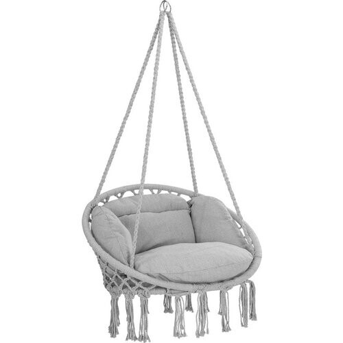 Tweedekans Detex Hangstoel - 2 Kussens Max 150kg 80x60x140cm - Lichtgrijs Tweedehands