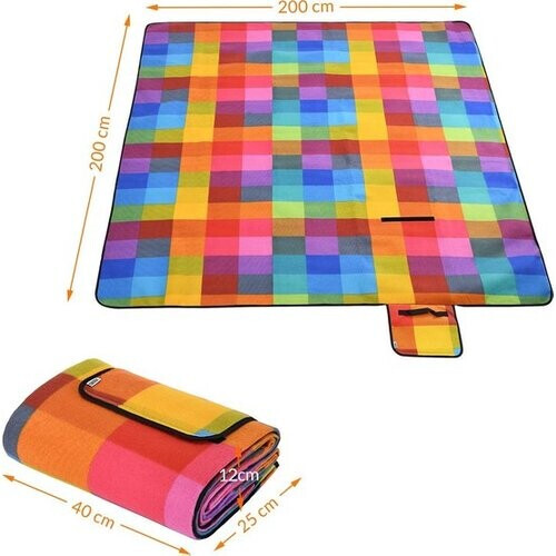 Tweedekans Detex Picknickkleed - 200x200cm XXL Waterdicht Opvouwbaar - Pixel Tweedehands