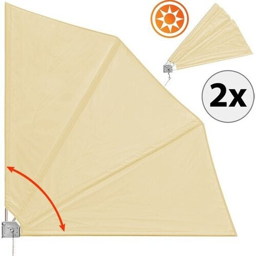 Tweedekans Deuba Balkonscherm tegen Ongewenste Blikken, Zonlicht en Wind 2 Stuks Beige Tweedehands