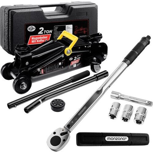 Tweedekans Deuba Bandenwisselset Hydraulische Krik – tot 2 ton – Koffer 6-delig Tweedehands