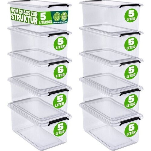 Tweedekans DEUBA Opbergbox Set van 10 - 5l BPA Vrij Stapelbaar - 29,5x20x12cm Tweedehands