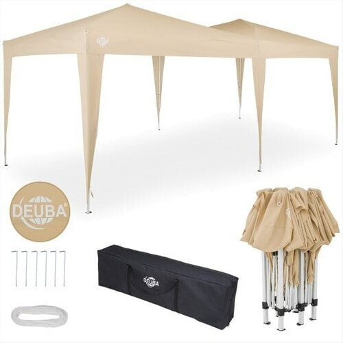 Tweedekans Deuba Partytent - Paviljoen - EasyUp - Opvouwbaar - Waterdicht - Met Draagtas - 600 x 300 x 200 cm - Crème Tweedehands