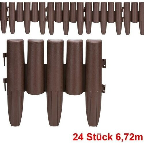 Tweedekans Deuba Tuinrand 6,72m Palissade Houtlook Bruin Maairand 1 element (lxb): 28x24cm Tweedehands
