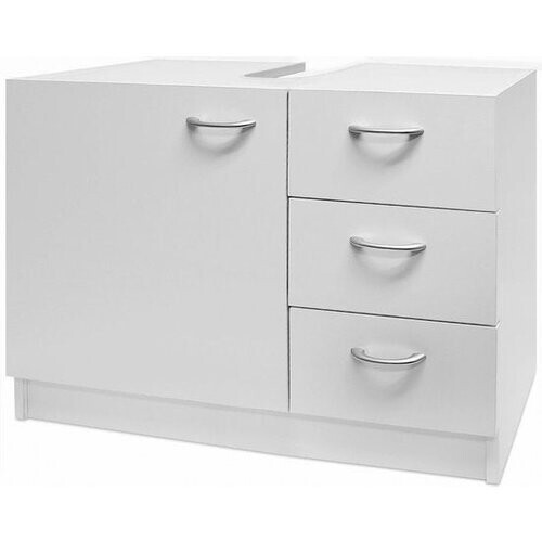 Tweedekans Deuba Wastafelmeubel - 3 Lades 63x54x30cm Onderkast - Wit Tweedehands