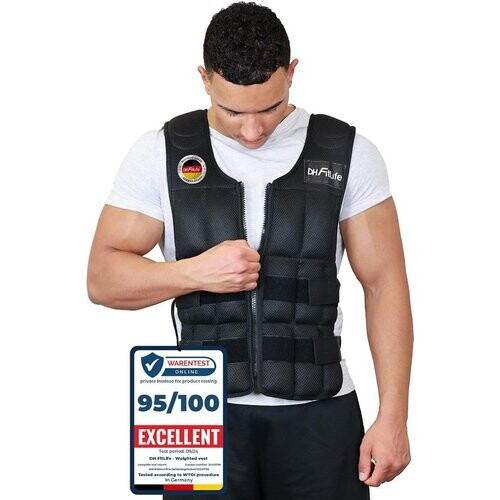 Tweedekans DH FitLife Verstelbaar gewichtsvest 10KG/20KG/30KG voor spieropbouw en krachttraining | verzwaarde vest | loopvest dames heren | fitness trainingsvest Tweedehands