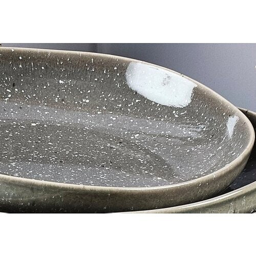 Tweedekans Diep bord STELLAR Ø22,5cm - 6 stuks - Betongrijs Tweedehands