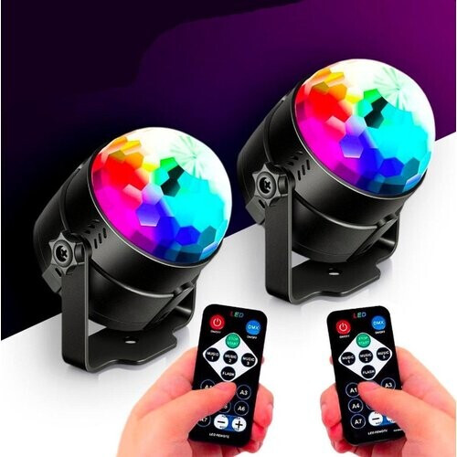 Tweedekans Discolamp 2 Stuks - Kinderen en Volwassenen - Disco Lamp - 2 Discolampen - Met Afstandsbediening Tweedehands