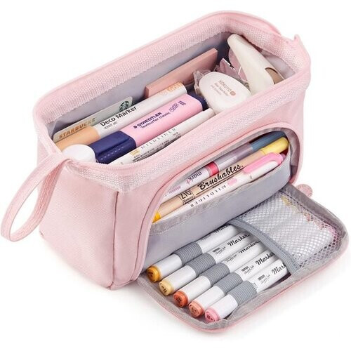 Tweedekans Diydash Etui XL - Pennenzak - Pennenetui - Schooletui - Grote Etui - Schoolspullen - Trousse Scolaire - Voor meisjes, jongens en volwassenen - Roze