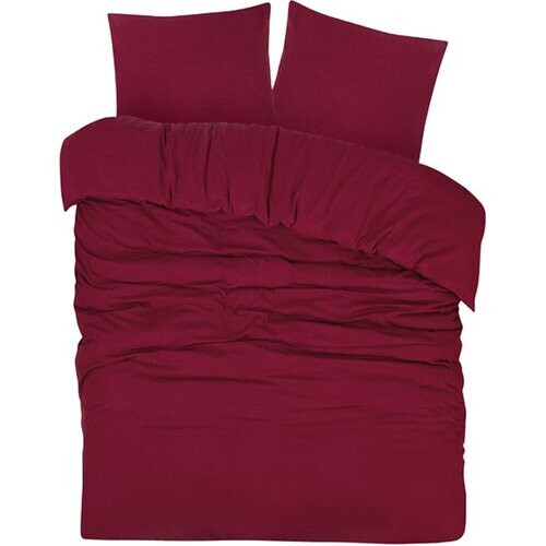 Tweedekans DoubleDry Dekbedovertrek Flanel 100% Zacht Katoen - Tweepersoons 200x200/220 cm + 2 Kussenslopen - Ademend & Huidvriendelijk - Bordeaux Tweedehands