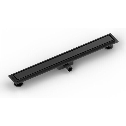 Tweedekans Douchegoot - 80cm - Mat Zwart - Tegelrooster - RVS - Met Flens Tweedehands