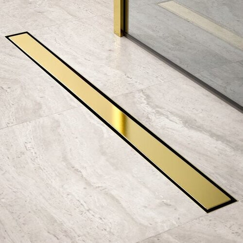 Tweedekans Douchegoot - 90cm - Goud - Tegelrooster - RVS - Met Flens Tweedehands