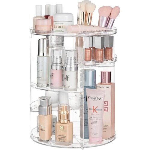Tweedekans Draaibare make up organizer - Transparant - Draaibaar - Voor - Make-up borstels - Make-up sponsje - Make-up tafel - Doos meisjes - Geschenkset - kinderen set - voor meisjes