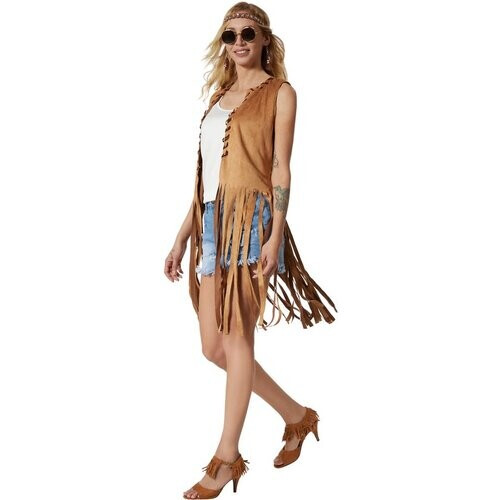 Tweedekans dressforfun - dameskostuum hippie vest - L - Verkleedkleding carnaval - Halloween - Verkleden - Feestkleding - Carnavalskleding - Feest - Partykleding Tweedehands
