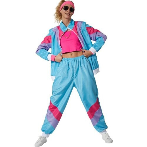 Tweedekans dressforfun - dameskostuum retro 80er 90er jaren joggingpak set - M - Verkleedkleding carnaval - Halloween - Verkleden - Feestkleding - Carnavalskleding - Feest - Partykleding Tweedehands